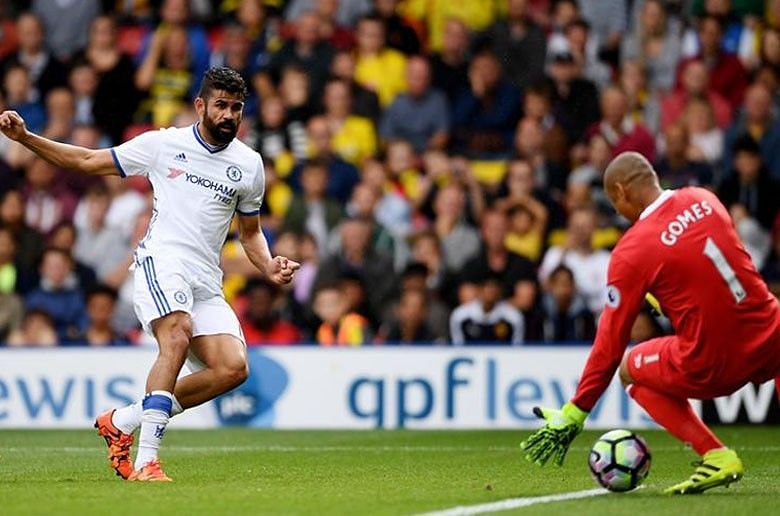 Gomes could not get down in time to parry Costa's winner.